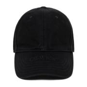 Svart Denim Baseball Cap med Logo Broderi