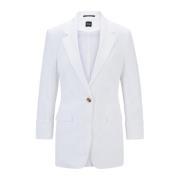 Moderne Lin Blazer Jasena Hvit