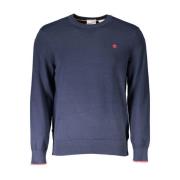 Blå Bomull Logo Crewneck Sweater