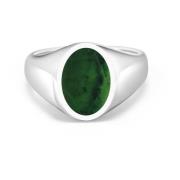 Grønn Jade Oval Seglring