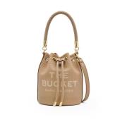 Beige Skinn Bucket Bag