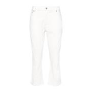 Hvit Denim Jeans med Kontrastsøm