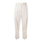 Beige Cropped Trousers Ss23 Kvinner