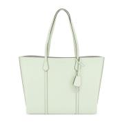 Perry Shopping Bag i grained skinn med gull-tone logo print