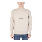 Beige Langermet Sweatshirt Menn