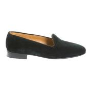 Svarte Skinn Slip-On Sko