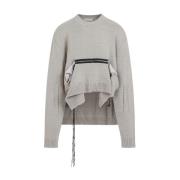 Beige Zip Pocket Jumper Sweater