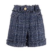 Tweed Denim Shorts for Kvinner