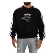 Sort bomull crewneck krone 1984 stjerner pullover