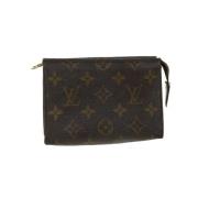 Pre-owned Brunt lerret Louis Vuitton lommebok