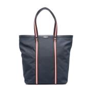 Midnight Blue Tote Bag med Stripe Detaljer