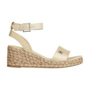 Beige Satin Flat Sandal