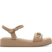 Beige Flate Sandaler for Kvinner