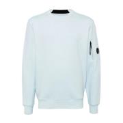 Ribbet Crewneck Genser med Logo Detalj