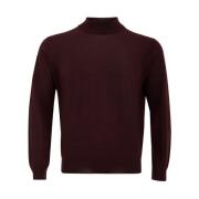 Merino Ull Half-Zip Genser i Burgunder