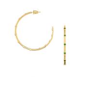 Elegant Crystal Hoops - Emerald