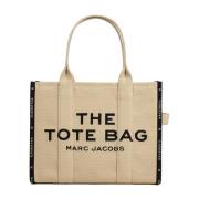 Jacquard Large Tote Bag i Beige