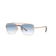 NEW Caravan Sunglasses Pink Gold/Blue Shaded