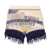 Strikket Intarsia Shorts Grå