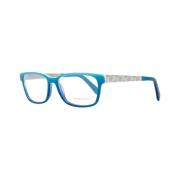 Blå Rektangulære Optiske Briller med Fjærhengsel