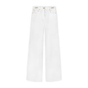 Hvit Denim Flared Jeans med Medusa Head