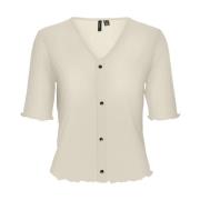 Beige Button Top Vmgelina