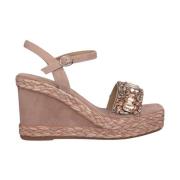 Rhinestone Strap Kilehæl Sandal