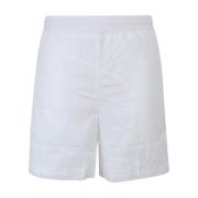 Hvite Nylon Snøring Shorts Aw23