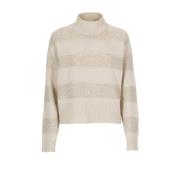 Luksuriøs Beige Paljettsweater