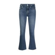 Klassisk Blå Cropped Flared Jeans