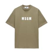 Grønn Logo Print Crew Neck T-skjorte