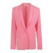 Creponne Blazer med Regelmessig Revers