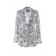 Blomster Lin Blazer Klassisk Passform