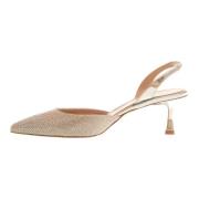 Sølv Slingback Krystall Pumps