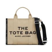 Beige Logo Brodert Tote Bag