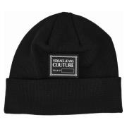 Svart Logo-Patch Ullblanding Beanie Lue