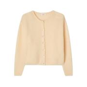 Beige Vitow Cardigan med perlemorsknapper