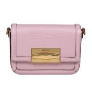 Rosa Slangeeffekt Skinn Crossbody Veske