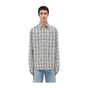 Hvit Poplin Button-Up Skjorte