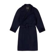 Navy Cashmere Raglan Coat