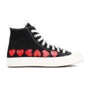 Svart Heart Hi Top Sneakers