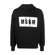 Svart Front Logo Hoodie Genser