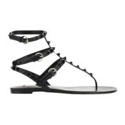 Svarte Rockstud Sandaler Ss22