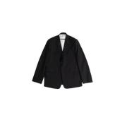 Sort Ull Gabardine Blazer Jakke