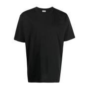 Sort Crew-Neck Bomull T-Skjorte