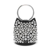 Studded Bucket Bag i Svart Skinn