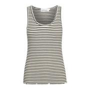 Stripet Tank Top Egret/Meteorite Stripe