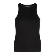 Klassisk Rib Tank Top Svart