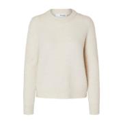 Myk Strikk O-Neck Genser - Birch Melange