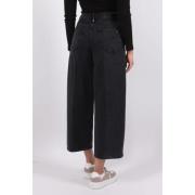 Stilige Wide Leg Jeans Culotte i Svart